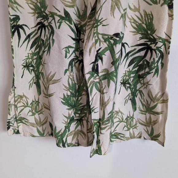 J. Jill Wide Leg Capri Linen Blend Bamboo Print Pants - Picture 6 of 12